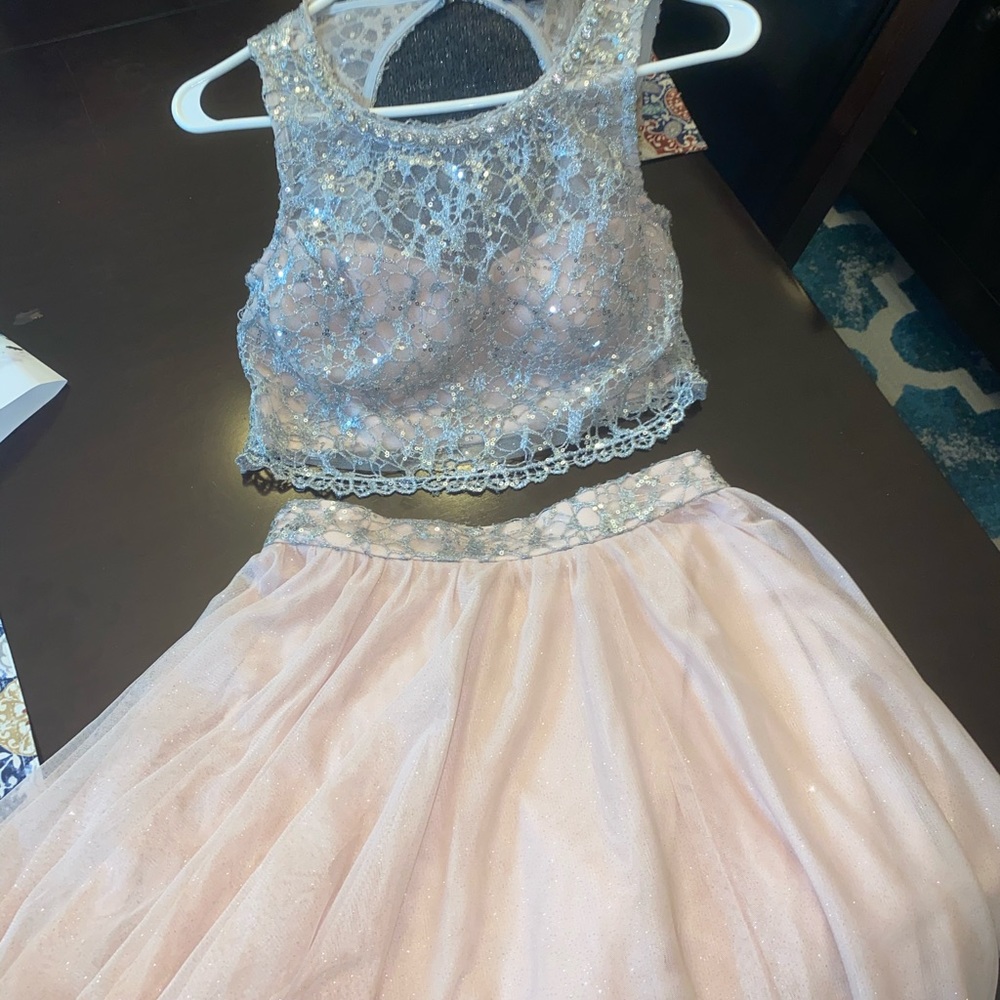 Two-piece cropped homecoming dress